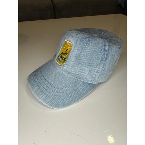 La Croix Denim Hat Embroidered Logo Adjustable Strapback Cap - Picture 4 of 7